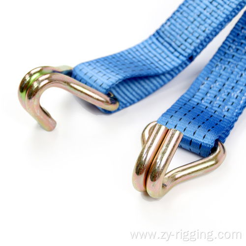 blue Strap with Double J Hooks Ratchet